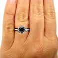 thumbnail image 5 of Rag Jewels 2.10Ct Round Cut Black Diamond Engagement Wedding Band Ring 14K Black Gold Plated 925 Sterling Silver For Women's -8, 5 of 5