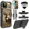 thumbnail image 1 of for Apple iPhone 12 Pro iPhone 12 (6.1inch) with Temper Glass Case Heavy Duty Shock Absorption Kickstand Armor Case with Belt Swivel Clip Holster Cover (Deer), 1 of 4