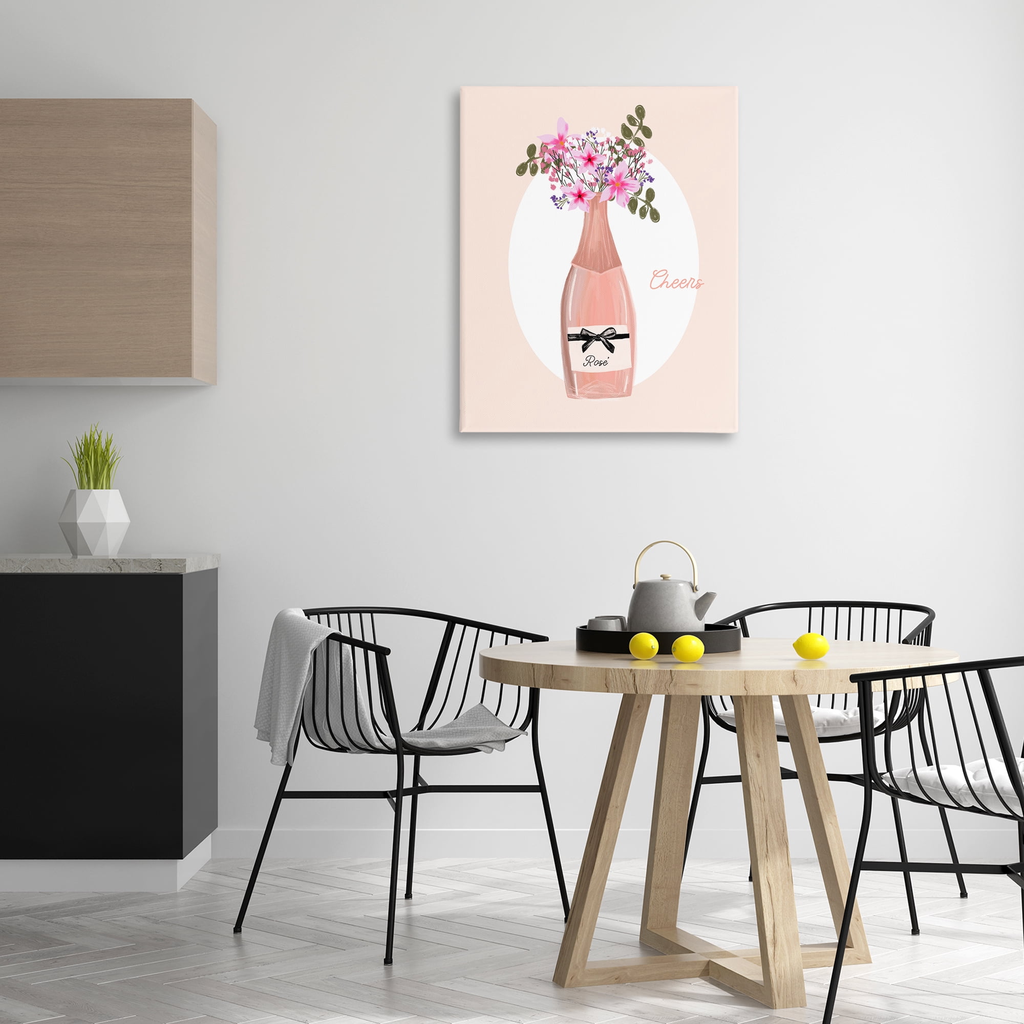 Stupell Industries Cheers Pastel Rosé Food & Beverage Painting Gallery Wrapped Canvas Art Print Wall Art, 30 x 40