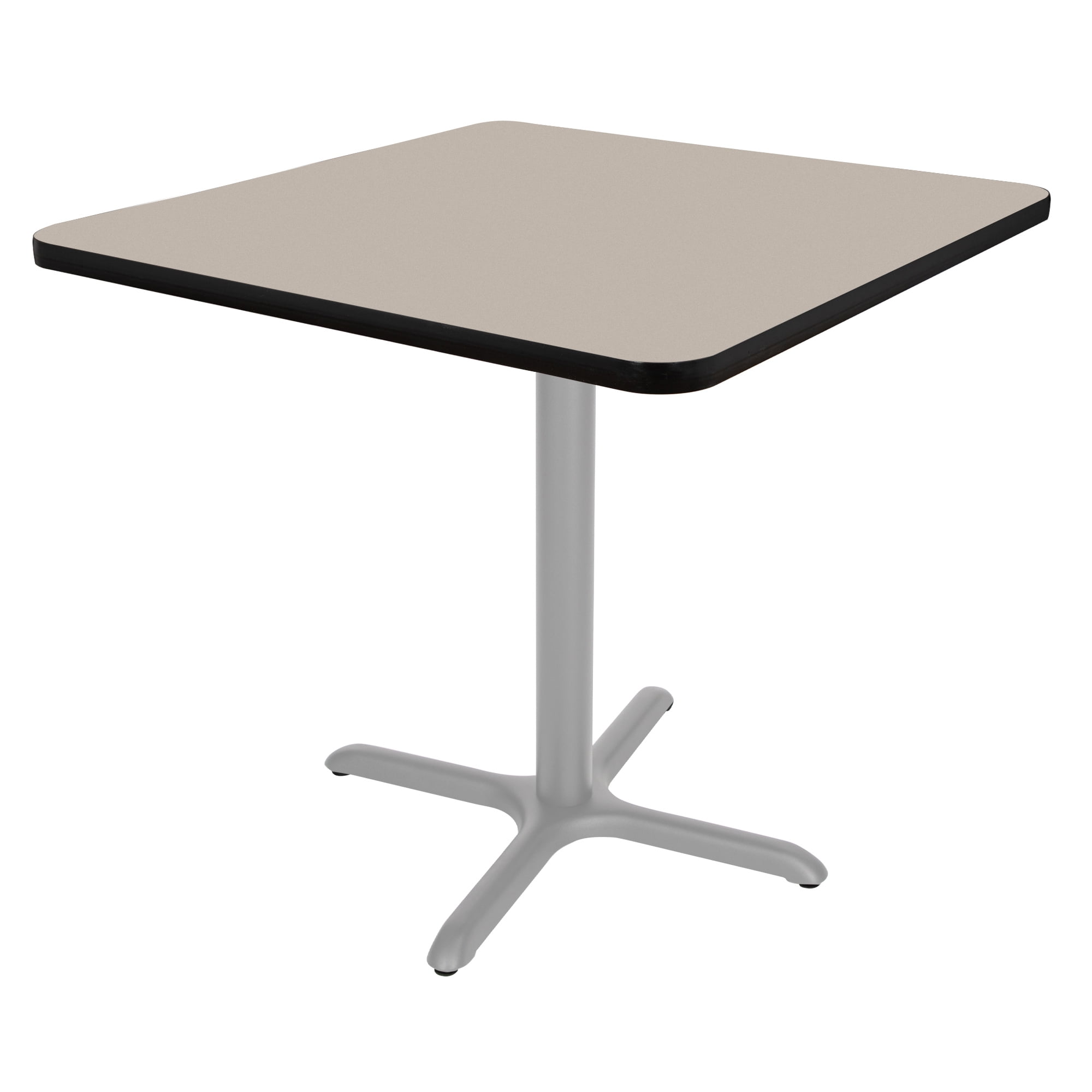 Hampden Furnishings Bennet Collection Steel Frame 36" Square Top, X Base, 30" Height, Cafe Table Grey Frame/Grey Nebula Top