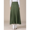 thumbnail image 4 of DARING DIVA Women's Foldable High Waist Flowy Flare Maxi Skirts XL Army Green, 4 of 6