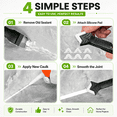 thumbnail image 2 of 5-in-1 Caulking Tool Kit, Caulk Remover and Silicone Sealant Finishing Tool with Scraper, Replaceable Silicone Pads for Bathroom, Kitchen, Sink, Tile, Window & Home Repair, 2 of 7