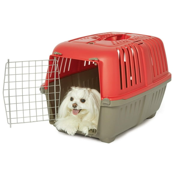 MidWest Homes for Pets Spree Travel Pet Carrier, Dog Carrier Features Easy Assembly and Not The Tedious Nut &amp; Bolt Assembly of Competitors, Red, 24-Inch Small Dog Breeds (1424SPR)