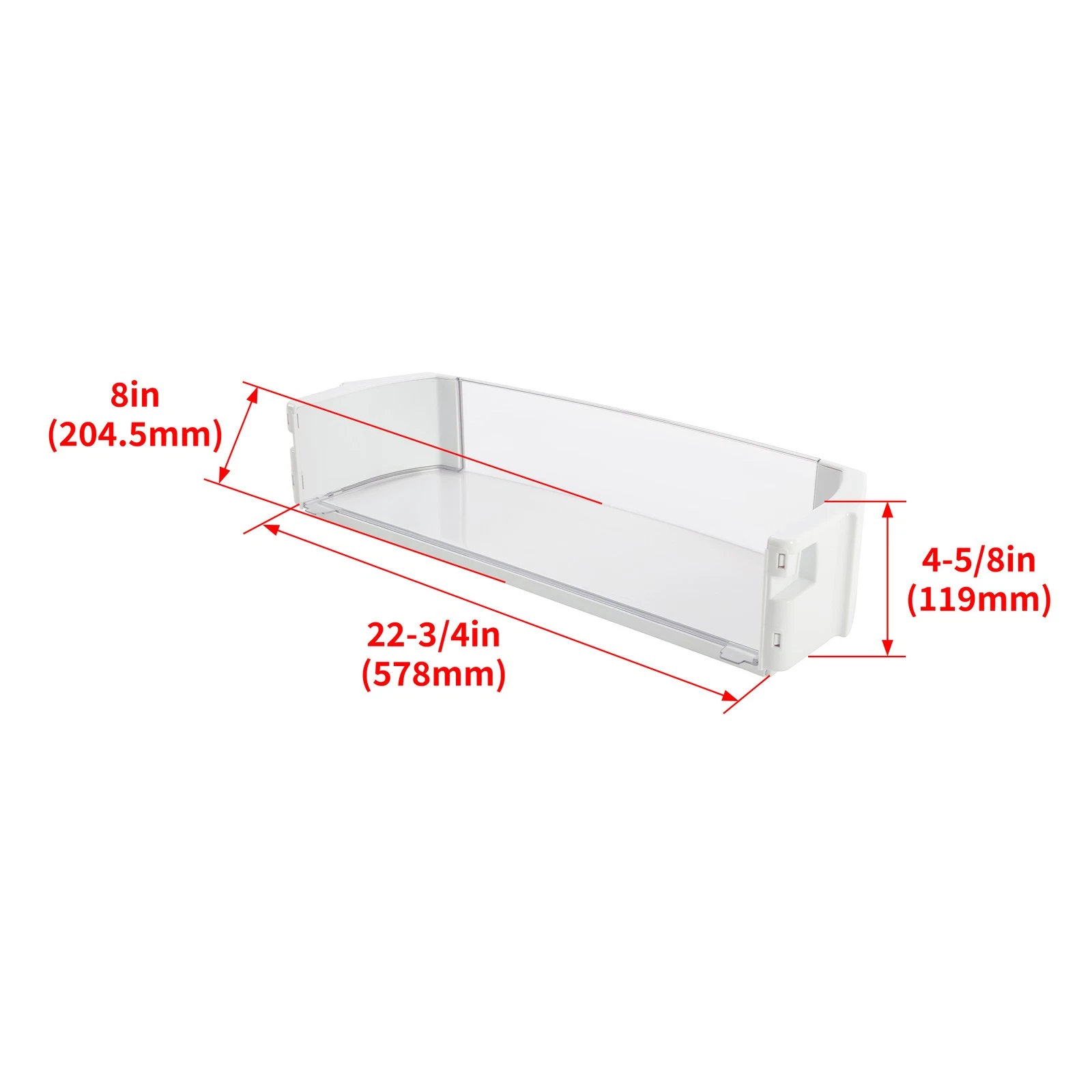 Kojem WR71X10409 AP3185150 Door Shelf Bin Rack for GE Refrigerator Gallon Bin Clear ＆ White