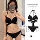 thumbnail image 3 of Traje de baño traje de baño blanco sexy triángulo acero soporte copa dura bikini pecho pequeño push up vacaciones en aguas termales traje de baño, 3 of 5