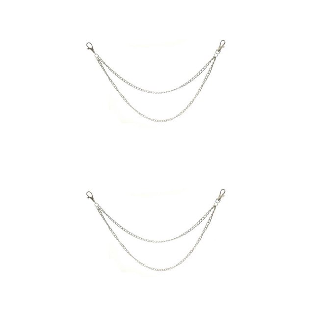 Minnieouse Punk Pants Chain Women Accessories Jean Concert Chains Music Multilayer Wallet Party Rock Keychain Decor Decorations plata 40-50cm 2piezas