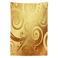 thumbnail image 3 of Ambesonne Modern Tablecloth Rectangular Table Cover, Floral Swirls Leaves, 60"x84", Earth Yellow Brown, 3 of 4