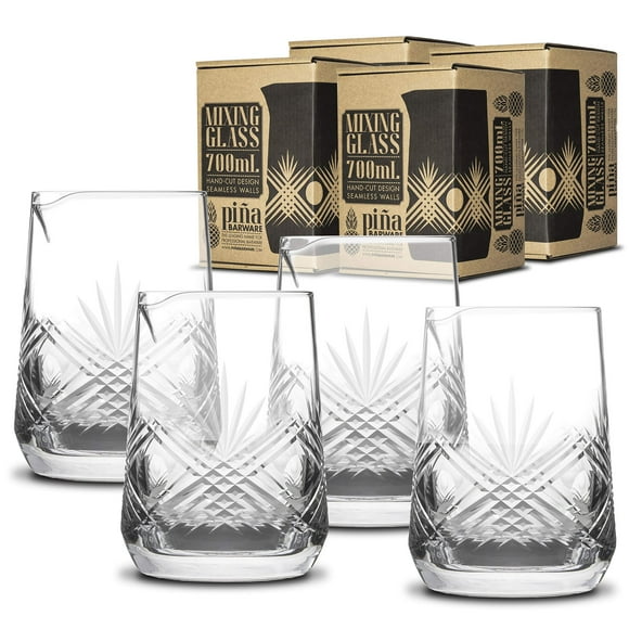 Piña Barware Verre à Mélanger Sans Couture - 700mL / 24oz - Verrerie Commerciale Professionnelle pour Bar - Lot de 4 Pcs
