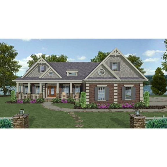 The House Designers: THD-7405 Builder-Ready Blueprints to Build a Southern Craftsman House Plan with Basement Foundation (5 Printed Sets)