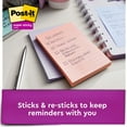 thumbnail image 4 of Post-it® Recycled Super Sticky Notes, 4 in x 6 in, Wanderlust Pastels Collection, Lined, 4 Pads/Pack, 4 of 14