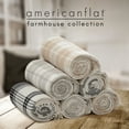 thumbnail image 5 of Americanflat 50x60 Throw Blanket, 100% Cotton with Fringe, Cream Beige Plaid, all seasons blanket, 5 of 5