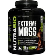 NutraBio Kosher Extreme Mass Weight Gainer Chocolate Dairy - 6 LB