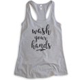 thumbnail image 1 of Wash Your Hands Tank Top, Ladies Racerback Tank Top, Quarantine Tank, Social Distance Tank, Covid Tank, Heather Gray, Medium, 1 of 3
