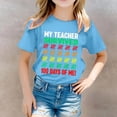 thumbnail image 2 of PMVFHDE T-Shirts pour Filles T-Shirts pour Filles Hauts de Mode pour Filles Hauts Décontractés Imprimés Col Rond Manches Courtes T-Shirt Décontracté Bleu, 5-6 Ans, 2 of 6