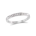 thumbnail image 1 of 14kt Or Blanc Femmes Diamant Rond Simple Rangée Canal Ensemble Bande de Mariage 1/10 Cttw, 1 of 1