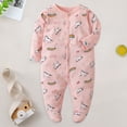 thumbnail image 2 of enyan Newborn Boy Girl Outfits Footie Pajamas Baby Boy Cotton Footed Long Sleeve Jumpsuit with Mitten Cuffs Baby Boy Girl Clothes（Pink,3-6 Months）, 2 of 6