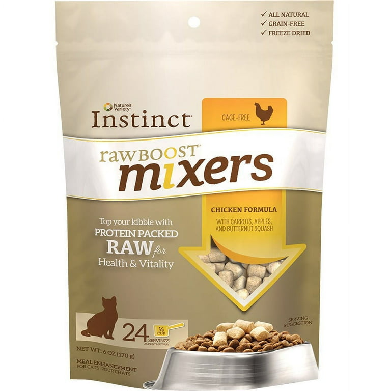 Instinct Freeze Dried Raw Boost Mixers Grain Free Cage Free Chicken Recipe All Natural Cat Food Topper by Nature s Variety 6 oz. Bag