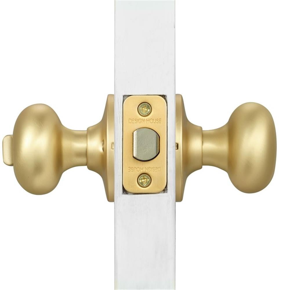 Design House 726968 Cambridge Privacy Bed and Bath Door Knob Satin Gold