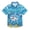 Shark in Ocean, variant on Small Short Sleeve Button Down Shirts Cute Corgi Dog on Swimming Ring Casual Shirt 3-10 Years