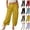 Yellow, variant on POIUYTR Women Summer Vacation Pants Casual Loose High Waist Solid Color Heram Pants Vacation Trendy Comfy Trousers With Pockets