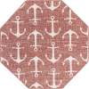 thumbnail image 4 of Unique Loom Outdoor Coastal Collection Area Rug - Ahoy (5' 3" Octagon Rust Red/Ivory), 4 of 6