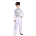 thumbnail image 4 of Cowsor Boys Disco Costume Kids 70s 80s Sequin Pop King Dance Star Halloween Carnival Party Cosplay Outfits, 4 of 5