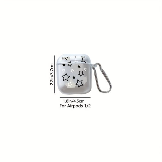 Bamboohart 1pc Suitable for AirPods 1/2/3/4th Gen Pro/Pro 2 Apple Wireless Earbuds Case with Star Pattern Protective Cover