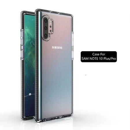 For Samsung Galaxy Note 10 Full Body Clear TPU Bumper Shockproof Protective Hybrid Case Cover - Black