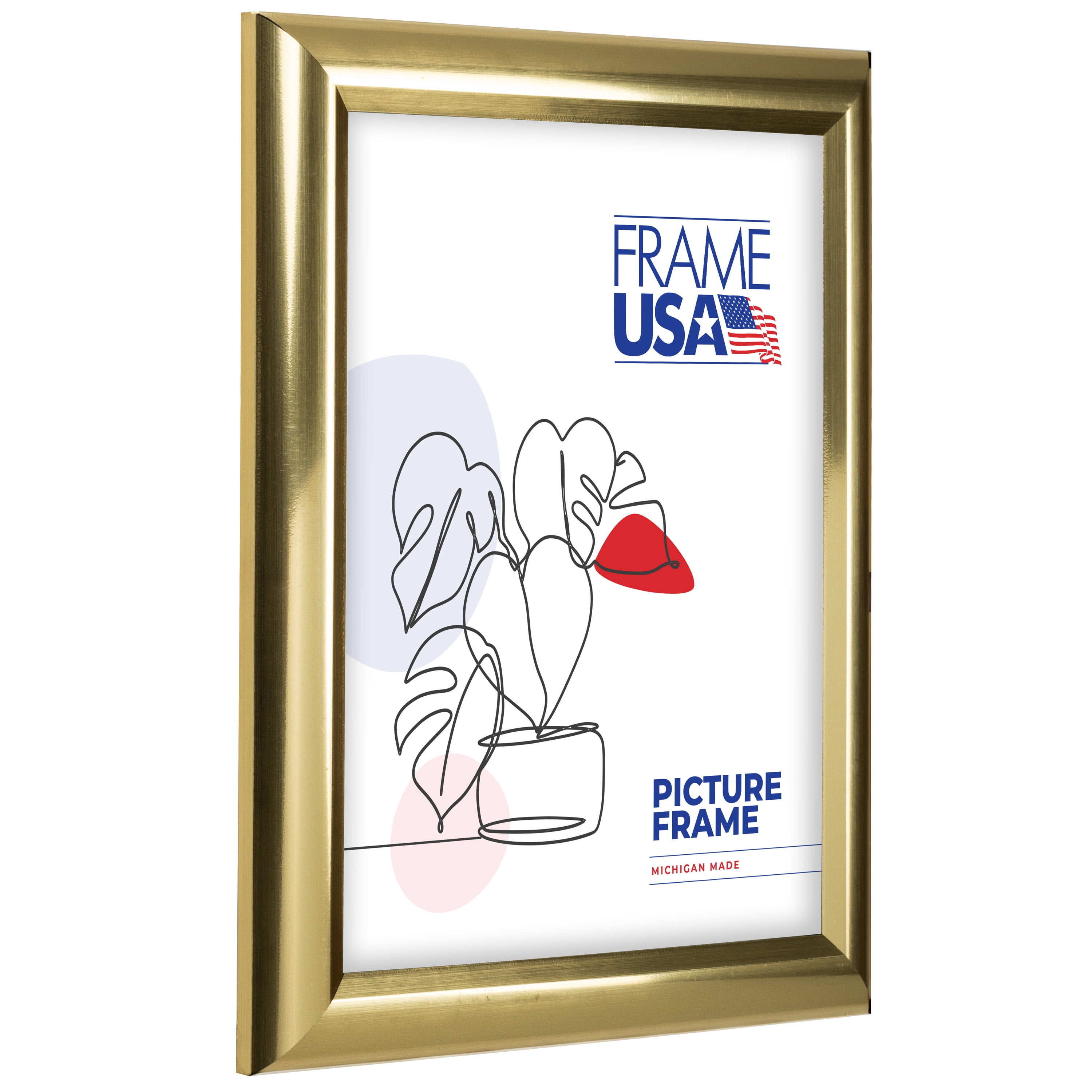 18x24 Picture Frame – Gold Deluxe Poster Style 110–40, 1 Inch Polystyrene Moulding, Includes Plexiglass and Backing – Wall Display Frame for Art, Posters, or Photos – Frame USA