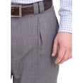 thumbnail image 2 of Steven Land Classic Fit Gray Plaid Single Pleated Wide Leg Wool Dress Pants, 2 of 2