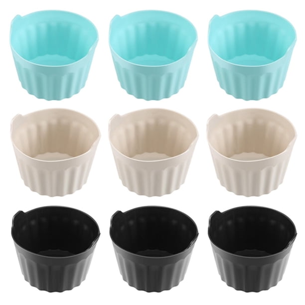 9 Piezas Moldes para Huevos para Freidora Aire, Moldes Silicona Antiadherentes Reutilizables para Morder Huevos, Moldes para Muffins, Moldes para Huevos Escalfados para Microondas