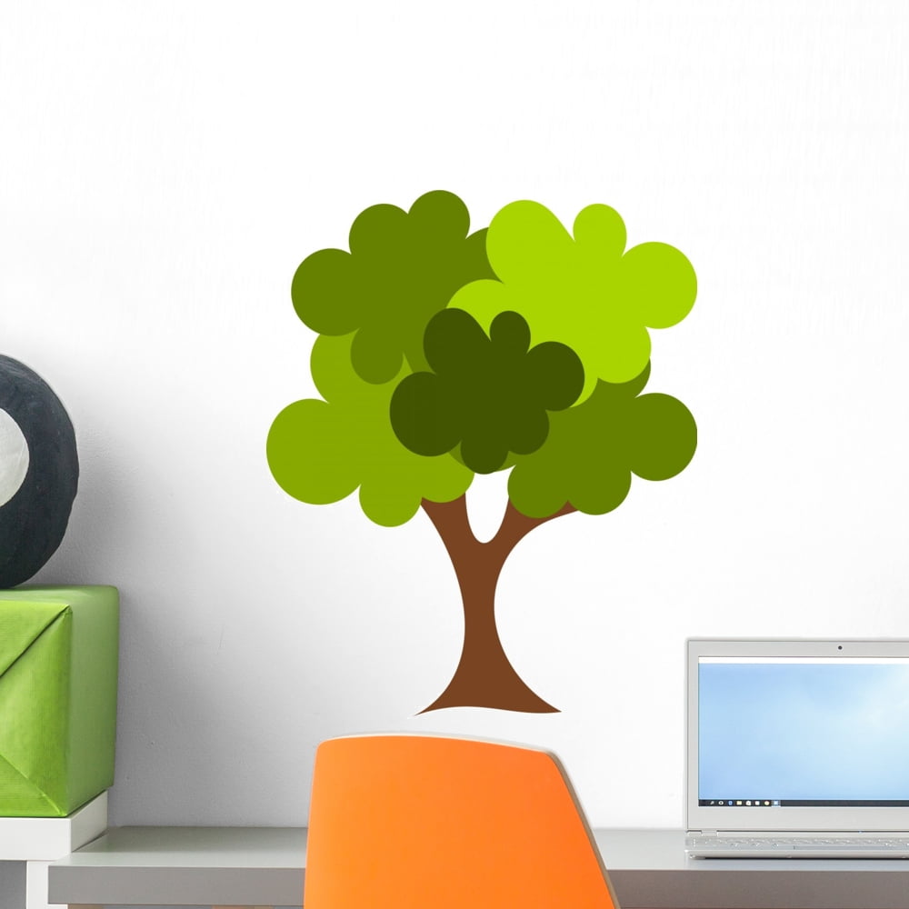 Oak Tree Wall Decal by Wallmonkeys Peel and Stick Graphic (18 in H x 15