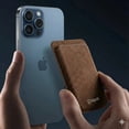 thumbnail image 3 of Cartera Wallet Alcantara Gamuza Suave Para Iphone Magsafe Café., 3 of 4