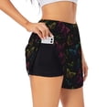 thumbnail image 2 of Disketp Butterfly Print Women's Shorts Workout Shorts for Athletic Gym Running Shorts with Phone Pockets Large, 2 of 8