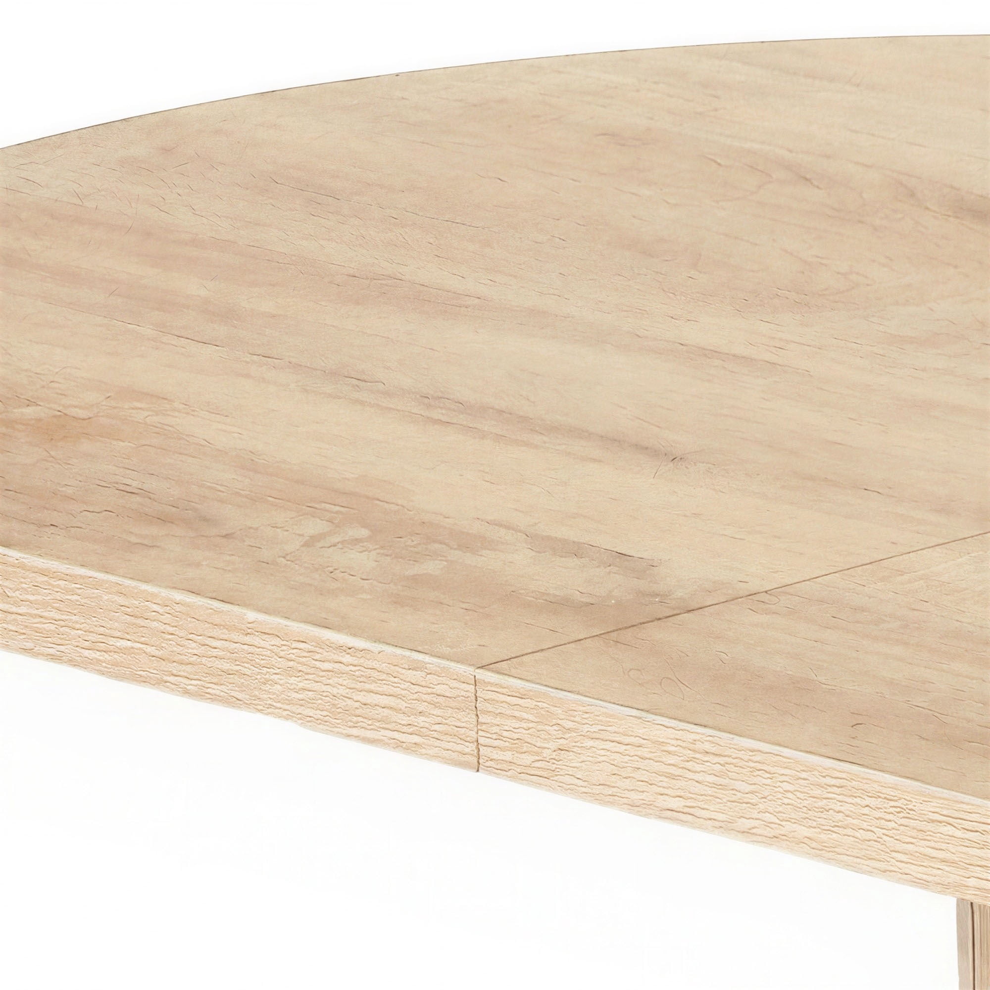 Uforic Oval Dining Table for 6-8 People, 70.9" Modern Kitchen Table with Fluted Base and Storage, Oak