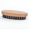 thumbnail image 5 of EXLEAF 2026 New Soft Hair Hair Strengthening Men Boar Hair Bristle Beard Mustache Brush Military Hard Round Wood Handle Comb, 5 of 6