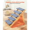 thumbnail image 3 of KFFKFF Wood Pet Stairs, 5-Step Dog Stairs for Beds, Sofa & Cars, 150lbs Load Capacity, Floded Flat Design, 3 of 9