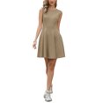 thumbnail image 2 of INSPIRE CHIC Sleeveless Dress for Women Casual Crew Neck A Line Swing Mini Tank Dresses XL Khaki, 2 of 6