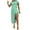 Mint Green, variant on Sakmal Bodycon Plus Size Summer Dresses Sexy Opening Solid Green Comfort Fit Short Sleeve Long Sheath Dress
