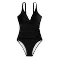 thumbnail image 2 of Gibobby Trajes de Baño Mujer Completo Traje de baño de una pieza de bikini para mujer Traje de baño sexy de moda sin espalda de color sólido(Negro,G), 2 of 4
