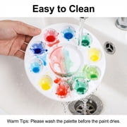 Paint Palette, 15 Pcs Round 11-Well Palette, Washable White Pigment Tray, Suitable for Gouache, Watercolor, Acrylic, and Oil Paint Mixing.