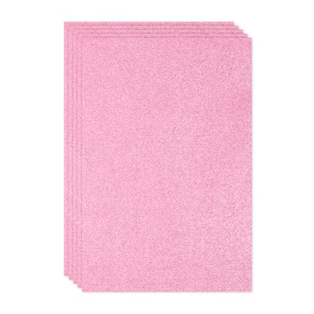 Uxcell Pink Shiny EVA Glitter Foam Sheet 11.8 x 7.9 Inch 2mm Thick Sparkle EVA Glitter Felt for Crafts DIY Project, 5 Pcs