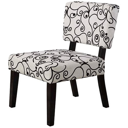 Red//Gray//Black Flower Linon Home Decor Taylor Accent Chair