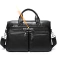 thumbnail image 1 of Men Business Bags For Laptop Briefcases Genuine Leather Bag For Documents Office Bags For Men Computer Briefcases 9006, 1 of 5