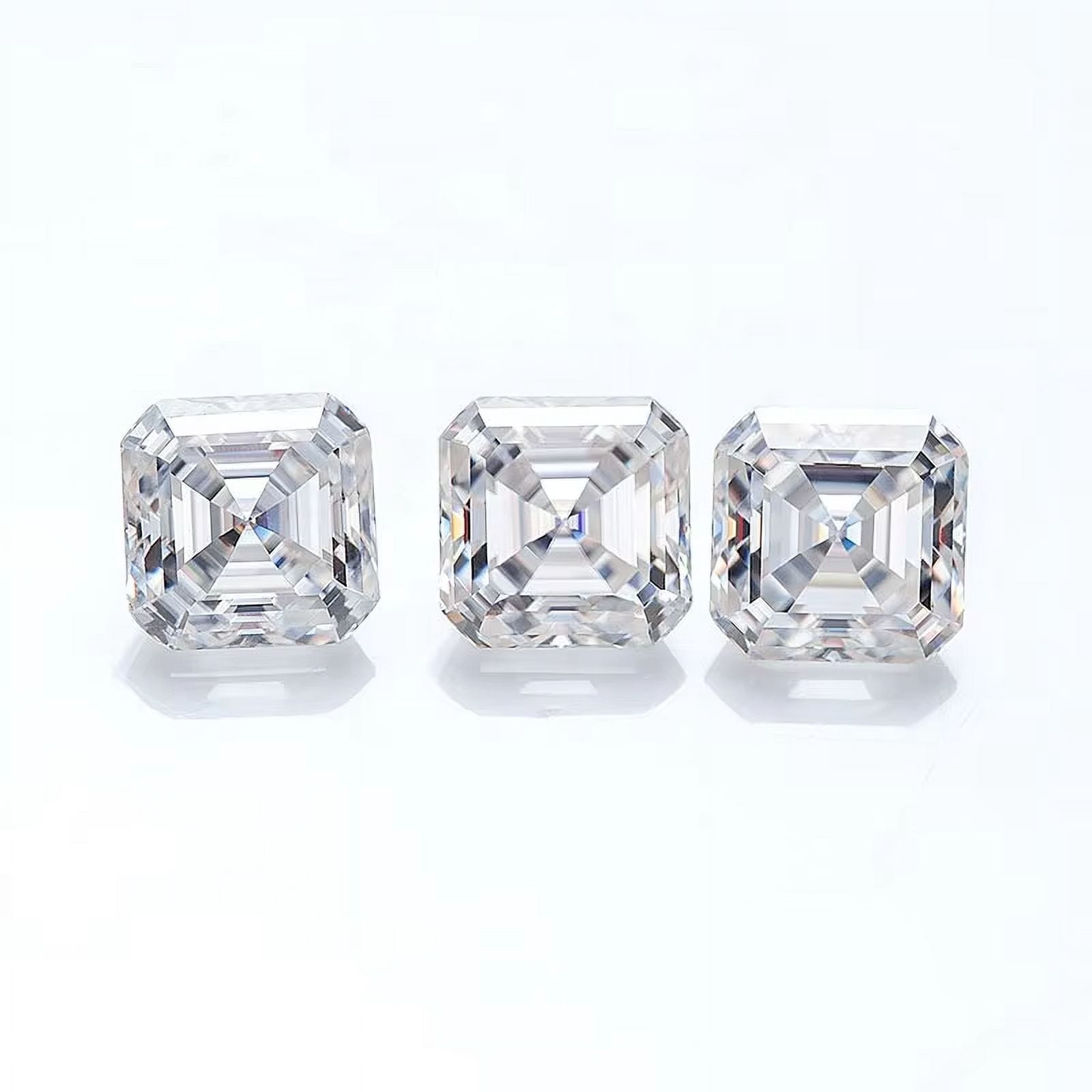 Moissanite Loose Stones Asscher Cut Brilliant Real D VVS1 Lab Grown Diamond Gemstones for Jewelry Making Engagement Ring Pendant Necklace Earrings with GRA Certificate Anniversary Gifts 5mm-11mm