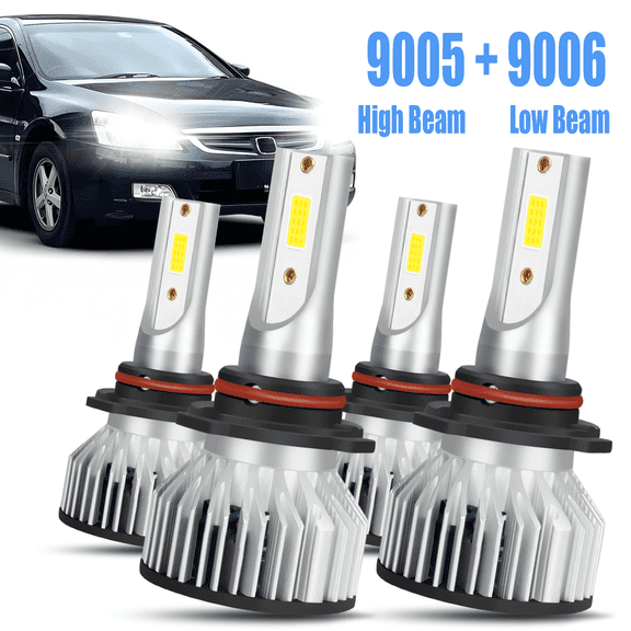 For Honda Accord 2000 2001 2002 LED Headlight Bulbs 9005 9006 High and Low Beam 4pcs
