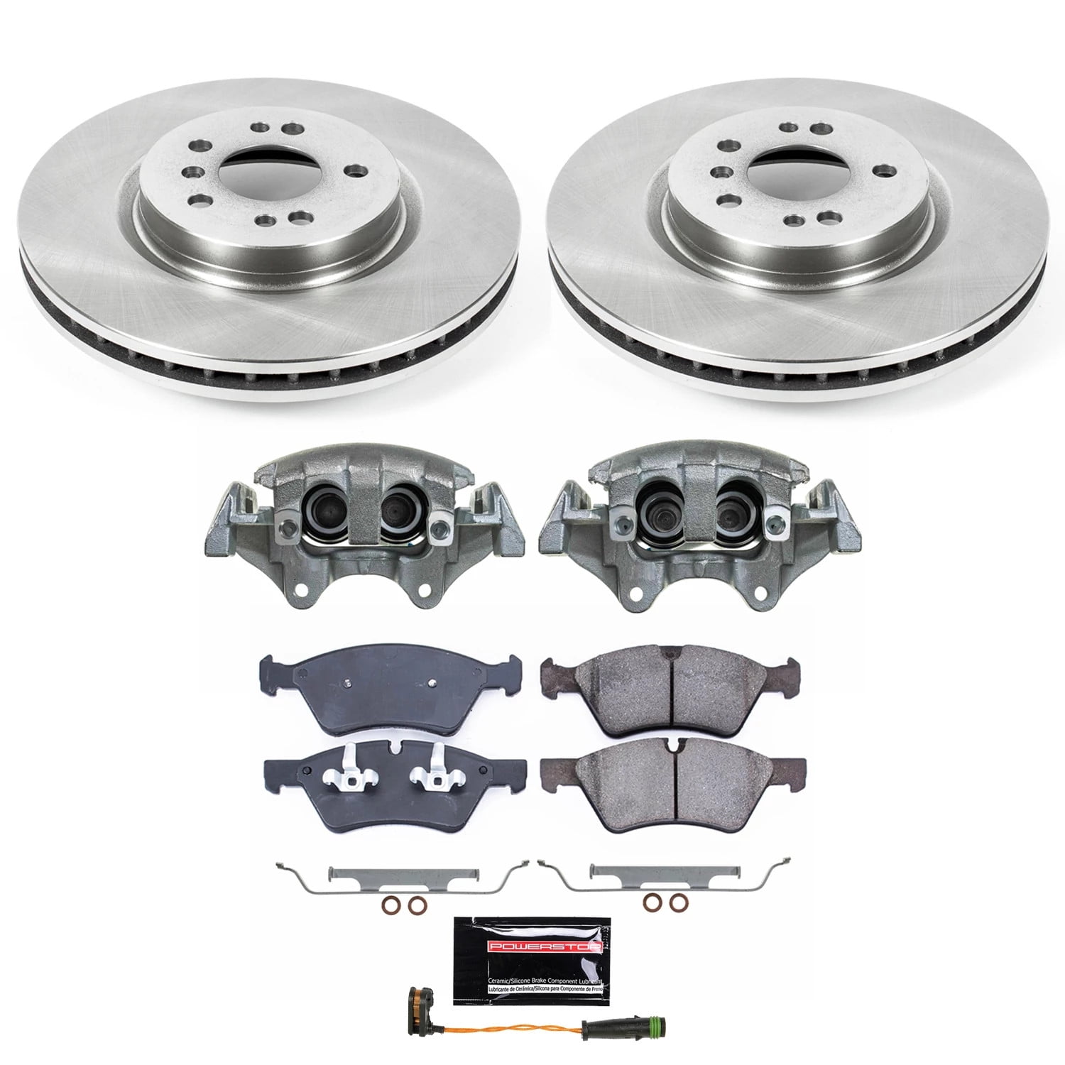 PowerStop Front Stock Replacement Brake Pad and Rotor Kit with Calipers Fits: MERCEDES-BENZ Select Models KCOE6709