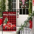 thumbnail image 4 of Mizhona Farmhouse Christmas Garden Flag Xmas Tree Rustic Red Truck Buffalo Plaid Double Sided for Outside Yard Welcome Decoration 28"x40", 4 of 6