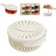 thumbnail image 1 of Nueva canasta de drenaje con tapa, canasta de drenaje multifunción 2 en 1 con asa plegable, tazón para lavar frutas y verduras con colador, centrifugador de ensalada, tazón de canasta coladora de coci, 1 of 7