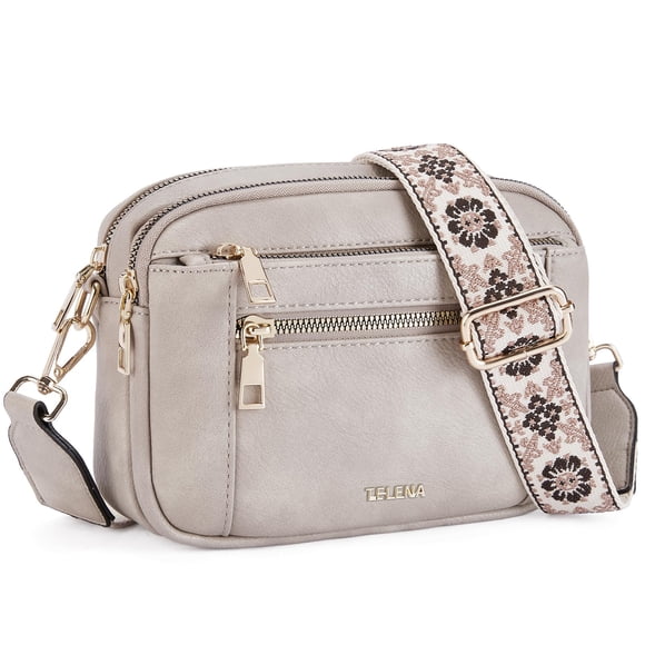 Bolso cruzado pequeño Telena de cuero vegano para mujer